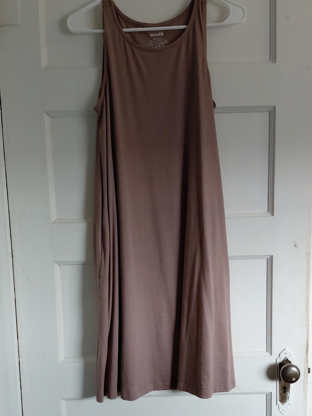 Wool& Camillia Tank Dress In Ash Brown Swing Tank Dress